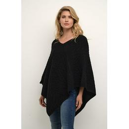 Overview image: Cream knit poncho
