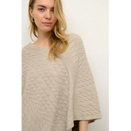 Overview second image: Cream knit poncho